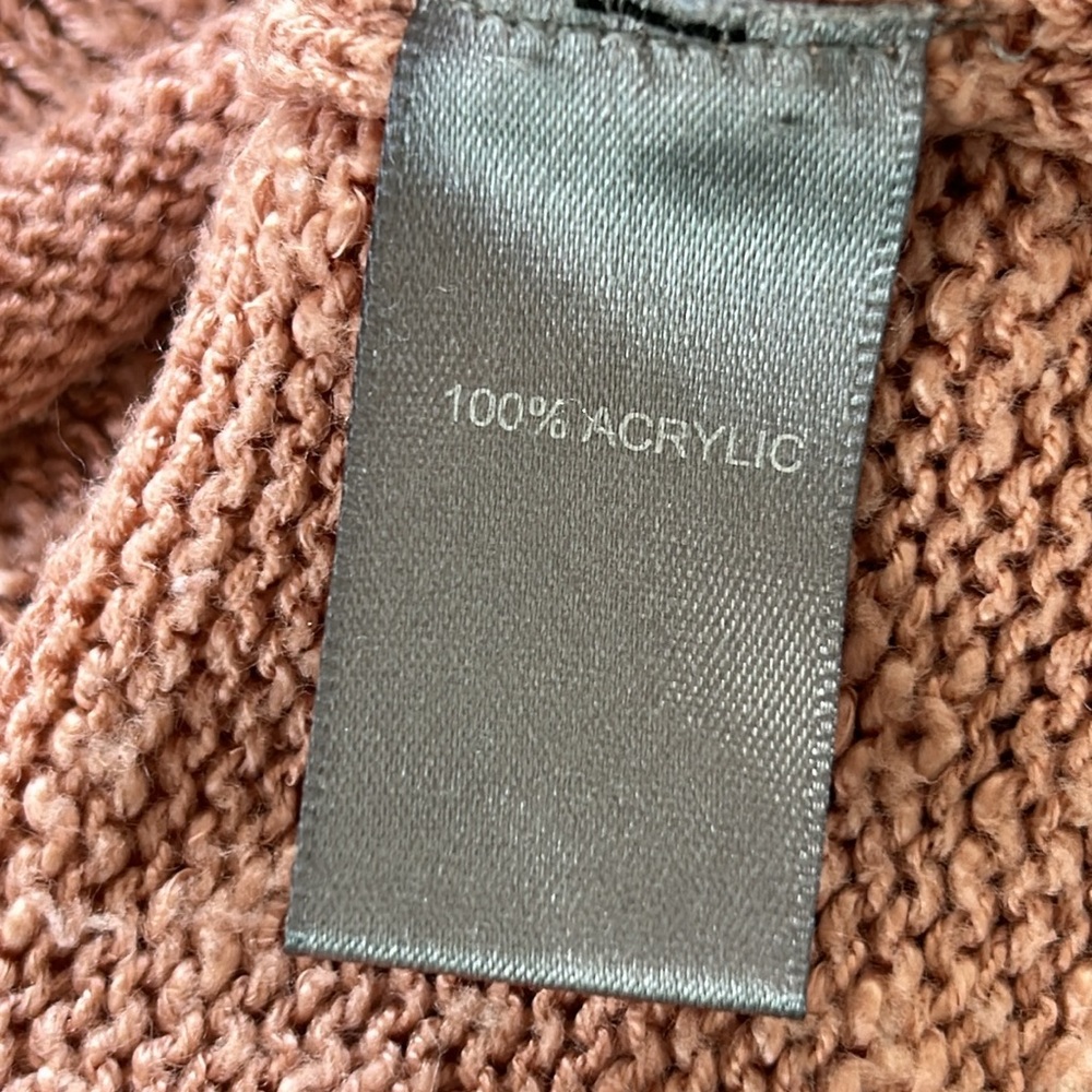 Marled Dusty Rose "BEACH" Loose-Knit Acrylic Sweater Sz Small w MEASUREMENTS! - Picture 9 of 12